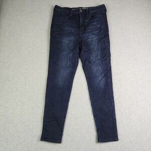 American Eagle Jeggings Jeans Women 8 Blue Denim Super Stretch‎ High Rise Skinny